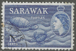 Sarawak. 1955-59 QEII. 15c Used. Mult Script CA W/M SG 195 - Sarawak (...-1963)