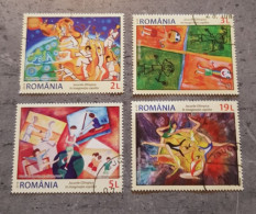 ROMÂNIA THE OLYMPIC GAMES IN THE IMAGINATION OF CHILDREN SET USED - Usado