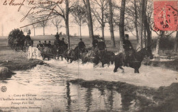 Mourmelon - Camp De Châlons - L'artillerie Montée Et Les Obstacles - Passage D'un Gué - Militaria - Camp De Châlons - Mourmelon