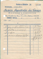 Portugal , 196? ,  ACÁCIO AGOSTINHO GRAÇA  , Torres Novas ,  Bykes , Bicycle , SACHS Scooters , Invoice - Portugal