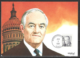 USA. N°1945 De 1991 Sur Carte Maximum. Hubert H. Humphrey. - Cartoline Maximum