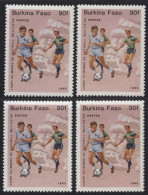 AFRIQUE  BURKINA FASO   COUPE DU MONDE FOOTBALL   MEXICO 86  BLOC X 4 TIMBRES NEUFS  MNH  Séparés  1985 PA   Val. 90f - Burkina Faso (1984-...)