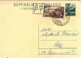 AB - Trieste  Cartolina Postale L. 12 + L. 3 Risorgimento - Marcophilia