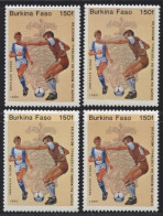 AFRIQUE  BURKINA FASO   COUPE DU MONDE FOOTBALL   MEXICO 86  BLOC X 4 TIMBRES NEUFS  MNH  Séparés  1985 PA   Val.  150F - Burkina Faso (1984-...)