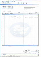 Spain, 1999 ,  BICICLETAS DE ALAVA  , GRISLEY ,  Vitoria ,  Bykes , Bicycle , Invoice - Espagne