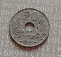 France  20 Centimes   Type "20"     Année 1942     (B07 25) - 20 Centimes