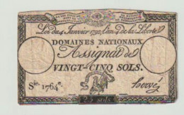 Assignat De 25 Sols. Uniface - Assignats