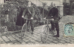 75 - Paris - Sapeurs-pompiers De La Ville De Paris - Sapeurs-cyclistes Partant Pour Un Feu De Cheminée - Sapeurs-Pompiers