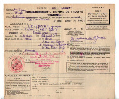 VP22.045 - 1953 - Militaria - Prolongation De Permission Pour Aller D'ARRAS à MONTREUIL - SOUS - BOIS Avec La S.N.C.F. - Documenten