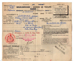 VP22.046 - 1953 - Militaria - Prolongation De Permission Pour Aller D'ARRAS à MONTREUIL - SOUS - BOIS Avec La S.N.C.F. - Documents