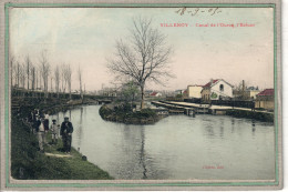 CPA (77) VILLENOY - Mots Clés: Canal De L'Ourcq, Chemin De Halage, écluse, Péniche, Carte Colorisée - 1905 - Villenoy