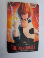 THAILAND  PREPAID CARD  300 BATH / HAPPY/ DISNEY/ PIXAR/ THE INCREDIBLES  / CARTOON       **13416** - Thaïland