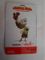 THAILAND  PREPAID CARD  300 BATH / HAPPY/ DISNEY/ PIXAR/ CHICKEN LITTLE   / CARTOON       **13426** - Thaïland