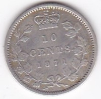 Canada 10 Cents 1871. Victoria. En Argent. KM # 3 - Canada