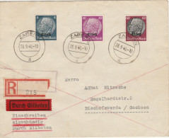 FRANCE-Alsace-Occupation Allemande-Lettre Recommandée-N°2+12+14-Départ SABERN(28-9-40)pour BISCHOFASWERDA/SACHSEN-Rare - Guerre (timbres De)