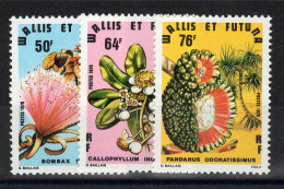 Wallis & Futuna - YV 234 à 236 N** Gomme Tropicale Mate ,  Complète , Fleurs , Cote 10 Euros - Unused Stamps
