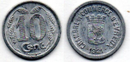 MA 22673 / Evreux 10 Centimes 1921 SUP - Monetari / Di Necessità
