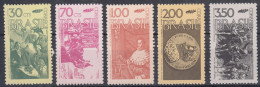 Brazil Brasil 1972 Mi#1336-1340 Mint Never Hinged - Unused Stamps