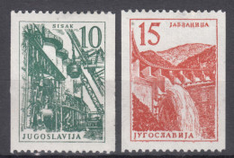 Yugoslavia Republic 1958 Industry And Architecture, Rollen Mi#839-840 Mint Hinged - Unused Stamps