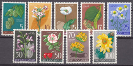 Yugoslavia Republic 1955 Flowers Mi#765-773 Mint Hinged - Unused Stamps