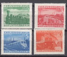 Yugoslavia Republic 1949 Railway Mi#583-586 Mint Hinged - Ungebraucht