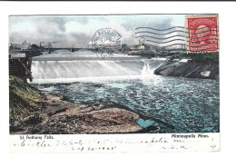 CPA  ST ANTHONY FALLS,  MINNEAPOLIS En 1905!  (voir Timbre) - Minneapolis