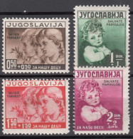 Yugoslavia Kingdom, Salvate Parvulos Ovpt. 1938 Mi#366-369 Mint Hinged - Ungebraucht