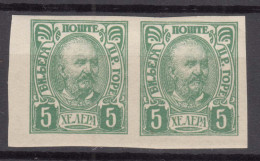 Montenegro 1902 Mi#43 U - Imperforated Pair, Mint Hinged - Montenegro