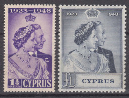 Cyprus 1948 Royal Silver Wedding Jubilee, Mint Never Hinged - Zypern (...-1960)