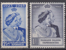 Falkland Islands 1948 Royal Silver Wedding Jubilee, Mint Never Hinged - Falklandeilanden