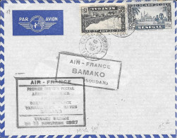 Sénégal Dakar Service Postal Dakar Bamako  1937 - Airmail