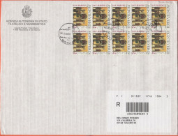 SAN MARINO - 2008 - Blocco Da 8 X 850 Celebrazioni D'autore-C.Monteverdi - Raccomandata - Viaggiata Da San Marino Per Mi - Storia Postale