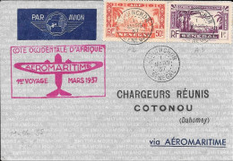 Sénégal Ziguinchor  Service Aérien Sénégal Dahomey 01/03/1937 - Luchtpost