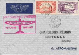 Sénégal Ziguinchor  Service Aérien Sénégal Dahomey 01/03/1937 - Airmail