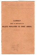 VP22.050 - Chemins De Fer / Carnet Pour La Délivrance De Billets Populaires De Congé Annuel / CHATEAU GONTIER X BORDEAUX - Other & Unclassified