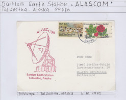 Alaska Talkeetna Bartlett Earth Station  RCA Alascom Cover Ca Talkeetna 6.10.1982 (BS174) - Stazioni Scientifiche E Stazioni Artici Alla Deriva