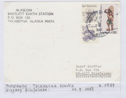 Alaska Talkeetna Bartlett Earth Station  RCA Alascom Cover Ca Talkeetna 6.1987 (BS174A) - Stations Scientifiques & Stations Dérivantes Arctiques