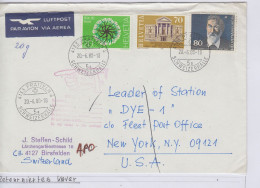 Switzerland Cover Send To DYE 1 And Back Ca 20.6.1980 (BS174C) - Stazioni Scientifiche E Stazioni Artici Alla Deriva