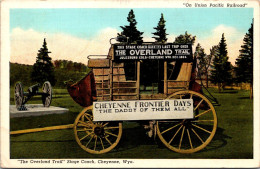 Wyoming Cheyenne "The Overland Trail" Stage Coach 1938 Curteich - Cheyenne