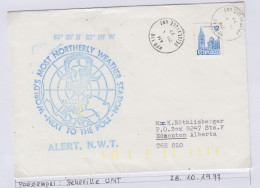 Canada 1977 Cover Ca Alert N.W.T.  Ca Belleville Unt 28.1.977 (BS175A) - Stations Scientifiques & Stations Dérivantes Arctiques