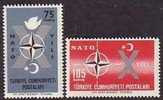 1962 TURKEY 10TH ANNIVERSARY OF TURKEY'S ADMISSION TO NATO MNH ** - OTAN