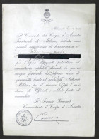 WWI - Comando Corpo D'Armata Di Milano - Attestato Di Benemerenza - 1919 - Documents