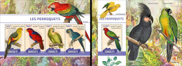 Djibouti 2022, Animals, Parrots, 4val In BF+2BF - Perroquets & Tropicaux