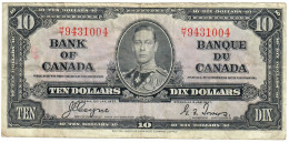 Canada 10 Dollars 1937 F/VF "H/T" Coyne-Towers - Canada