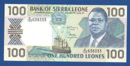 SIERRA LEONE - P.18c – 100 Leones 1990 AUNC, S/n D/102 638333 - Sierra Leona