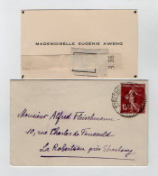 VP22.051 - STRASBOURG 1937 - CDV - Enveloppe & Carte De Visite - Mademoiselle Eugénie AWENG - Visiting Cards