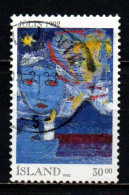 ISLANDA - 1992 - NATALE - OPERA DEL PITTORE BRAGI ASGEIRSSON - USATO - Gebraucht