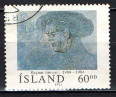 ISLANDA - 1991 - RITRATTO DI R. JONSSON - USATO - Gebraucht