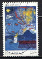 ISLANDA - 1992 - NATALE - OPERA DEL PITTORE BRAGI ASGEIRSSON - USATO - Used Stamps