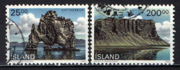 ISLANDA - 1990 - FORMAZIONI ROCCIOSE: HVITSERKUR E LOMAGNUPUR - USATI - Oblitérés